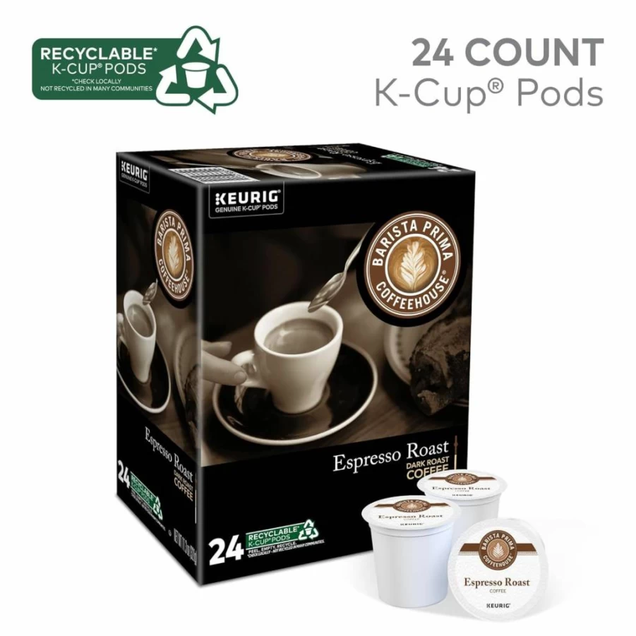 Barista Prima Italian Roast Coffee K-Cup Pods for Keurig, 96 Single Serve Pods, Rich & Bold Flavor