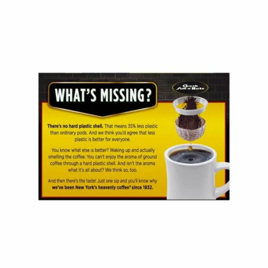 Chock Full o' Nuts Decaf Medium Roast Arabica Coffee Pods - 12 Count Keurig-Compatible K-Cups, Eco-Friendly Single Serve
