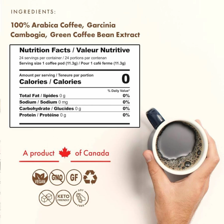 SOLLO Organic Medium Roast Low Acid K-Cup Coffee Pods - Diet Support, Slim, Compatible with Keurig 2.0, 24 Count