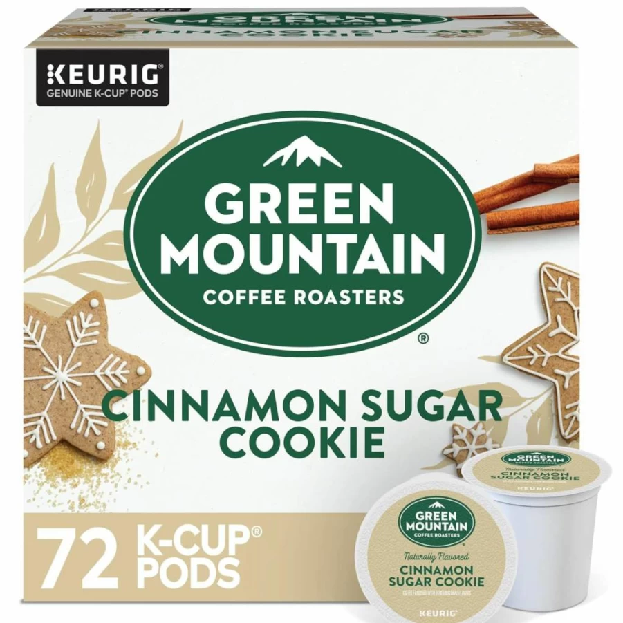 Green Mountain Coffee Roasters Cinnamon Sugar Cookie Flavored Coffee K-Cup Pods, 72 Count, Single Serve for Keurig Brewers