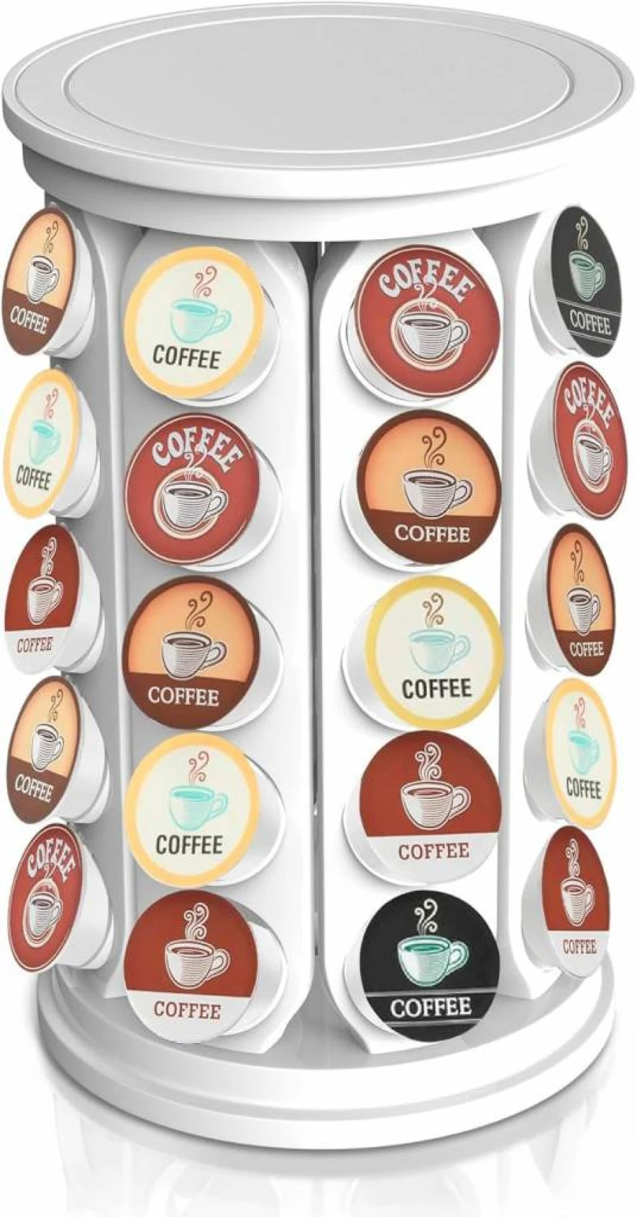 CEHNCEH K-Cup Holder for Keurig – 40-Count Coffee Pod Carousel Organizer, Modern Black Countertop Storage for Home or Office, Large Capacity Capsule Dispenser