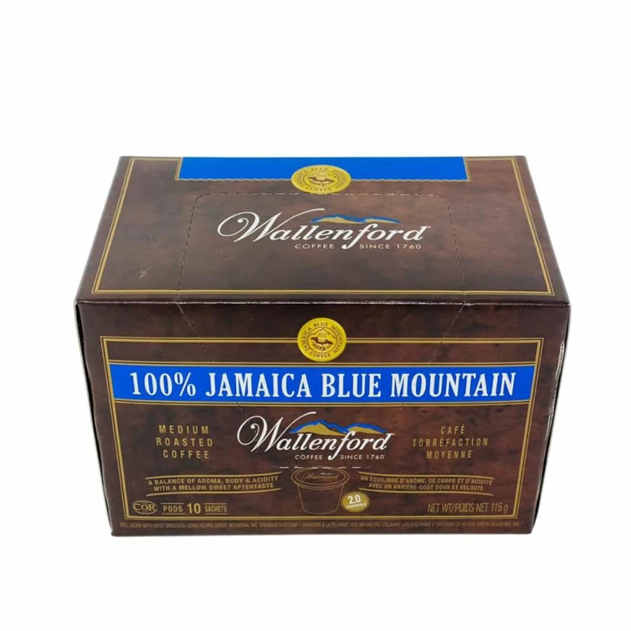 Wallenford Jamaica Blue Mountain Coffee Pods - 100% Authentic K-Cup Compatible (12 Count)