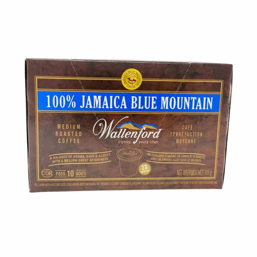 Wallenford Jamaica Blue Mountain Coffee Pods - 100% Authentic K-Cup Compatible (12 Count)