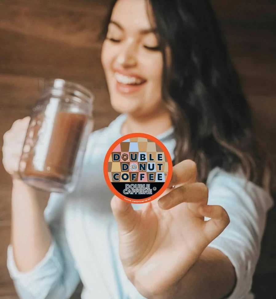 Double Donut Coffee Variety Pack: 40 K-Cup Pods for Keurig - Medium & Dark Roast Flavored Coffee, Single Serve Compatible with K Cup Brewers