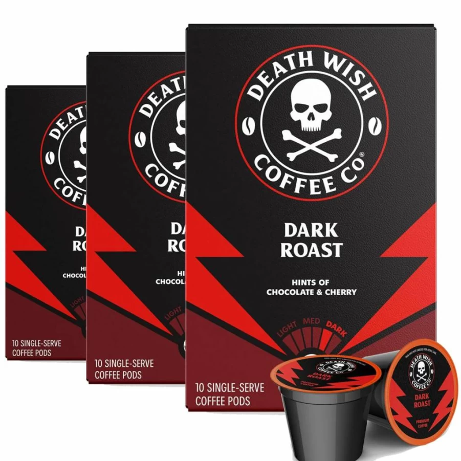 Death Wish Coffee Organic Fair Trade Espresso Roast Single-Serve Pods - 50 Count (Strongest Coffee)