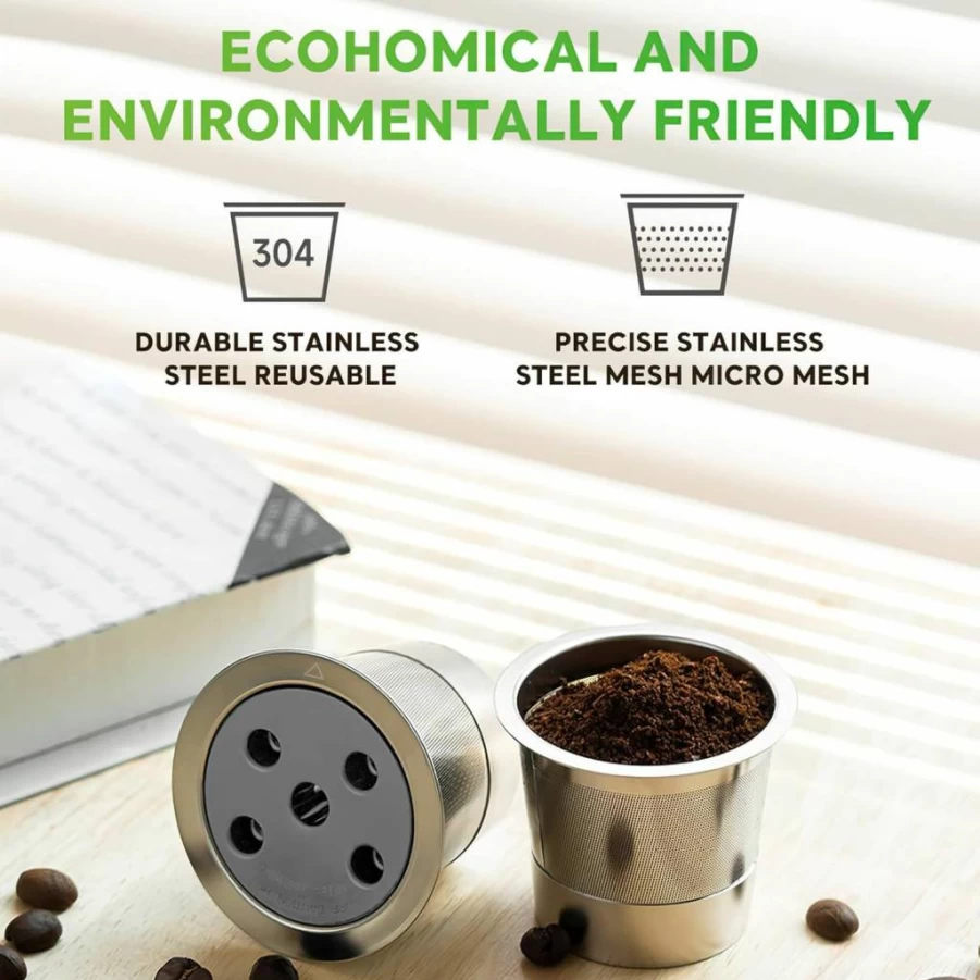 SHANGSKY Stainless Steel Reusable K Cup Pod for Keurig K Supreme & Plus – Eco-Friendly Coffee Pods Compatible with Single Cup Coffee Makers