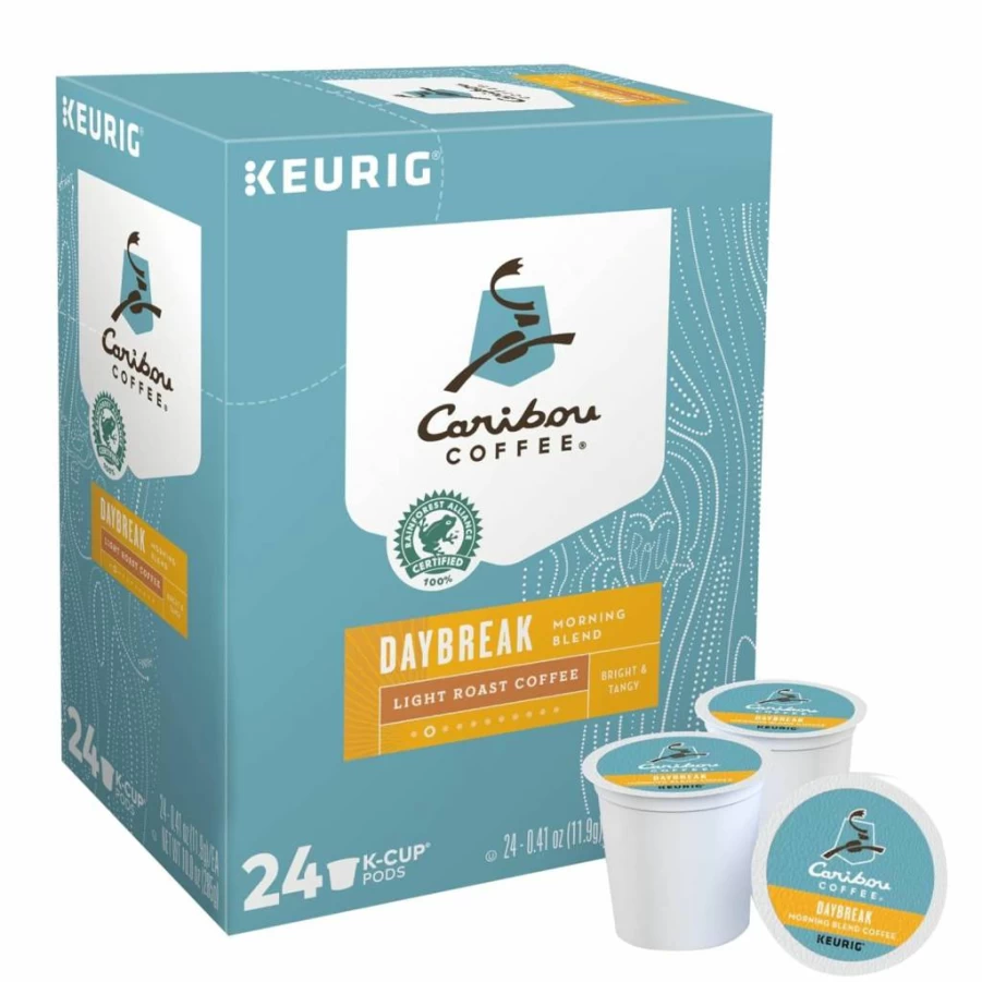 Caribou Coffee Daybreak Morning Blend Light Roast K-Cup Pods for Keurig, 24 Count Single-Serve Coffee Pods