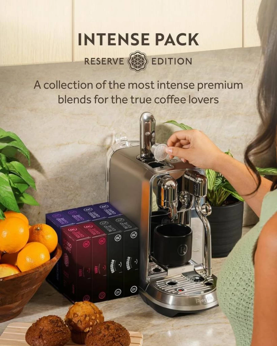 ROSSO CAFFE Espresso Pods Variety Pack for Nespresso Original Machines - 80 Capsules, 8 Flavors Medium Dark Roast Italian Coffee
