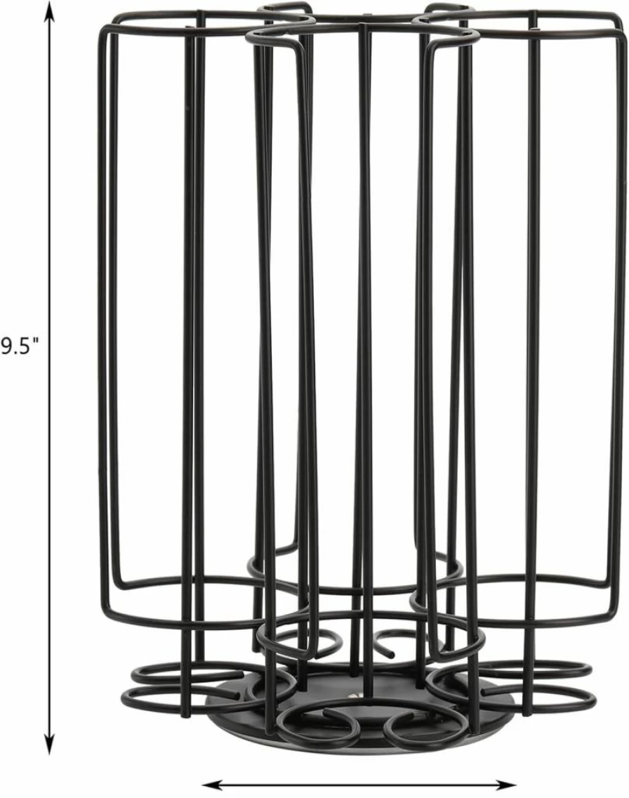 Frcctre Metal Wire Cocktail & Coffee Capsule Holder – 32-Pod Carousel Stand for Bartesian & Nespresso Pods, Compact Storage Organizer