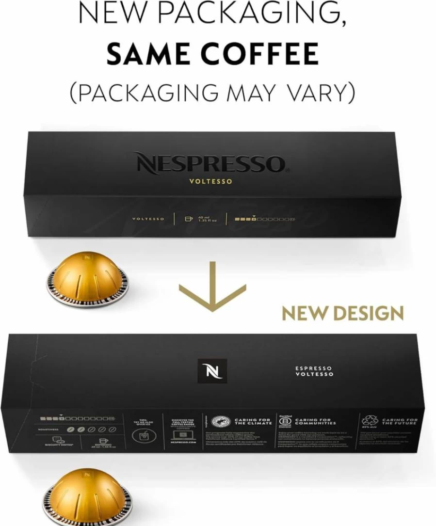 Nespresso Vertuo Coffee Pods Variety Pack - 30 Count, Medium & Dark Roast, 7.8 Oz Brew, Compatible with Vertuo Machines