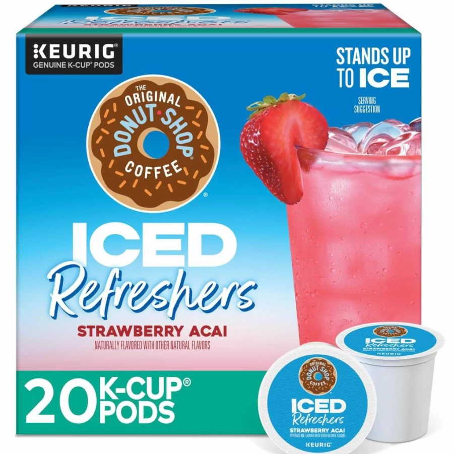 The Original Donut Shop Strawberry Acai Iced Coffee K-Cup Pods, 20 Count, Single Serve for Keurig Brewers
