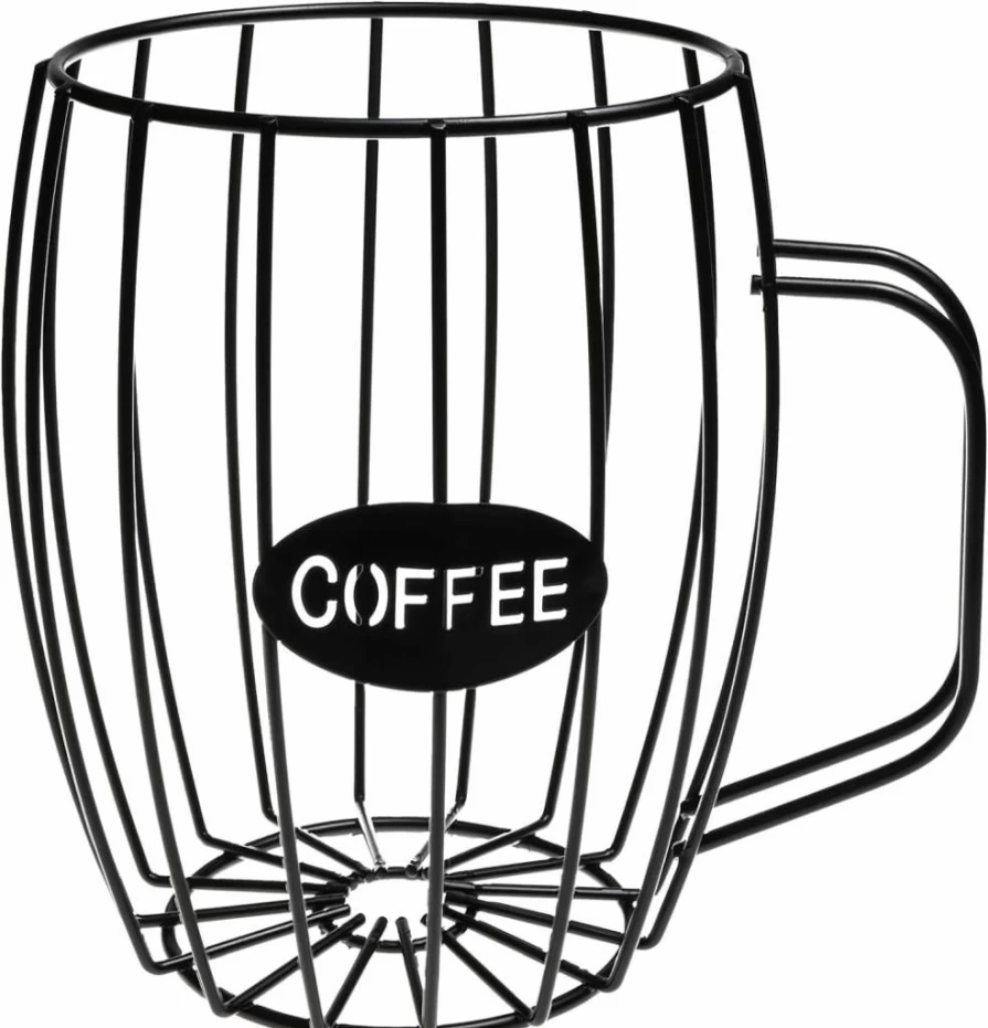 CLQLC 12-Cup Coffee Pod Holder - Stackable K-Cup Organizer for Kitchen Counter, Bar, or Cafe - Space-Saving Black Storage Rack for Keurig Pods
