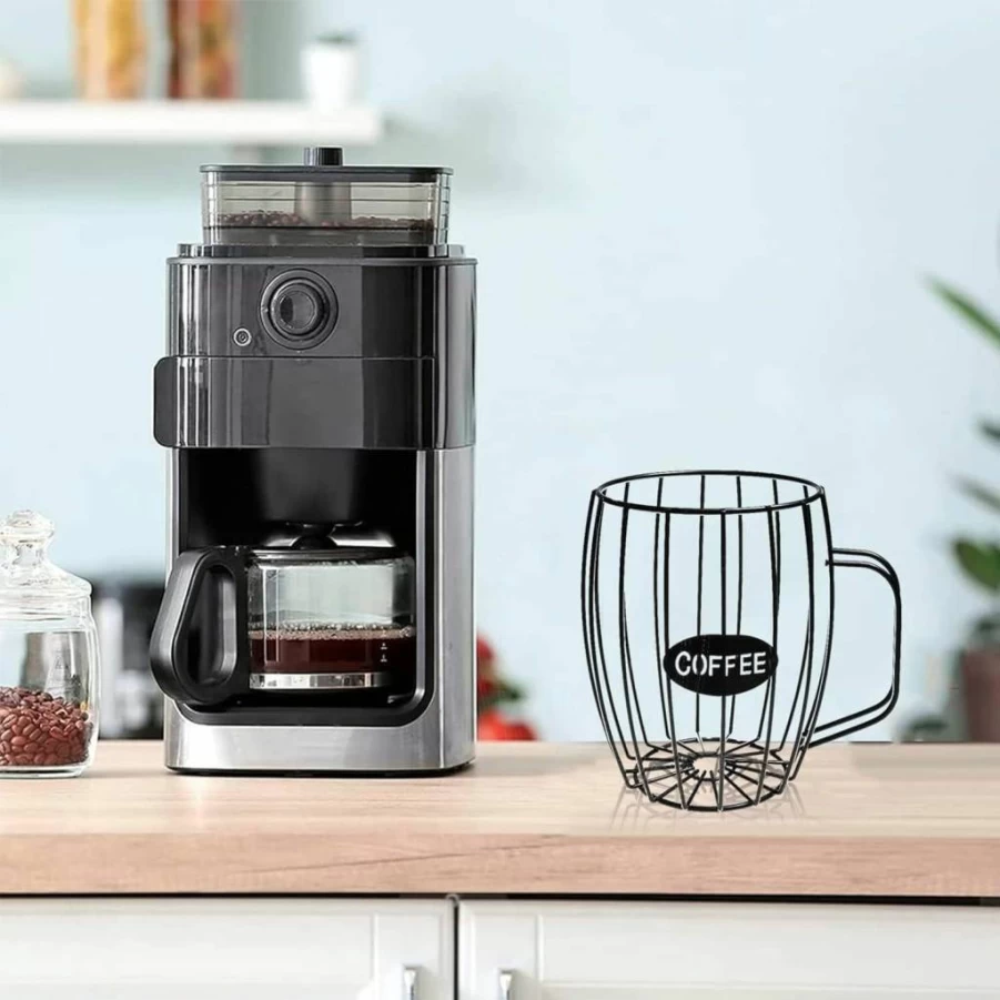 CLQLC 12-Cup Coffee Pod Holder - Stackable K-Cup Organizer for Kitchen Counter, Bar, or Cafe - Space-Saving Black Storage Rack for Keurig Pods