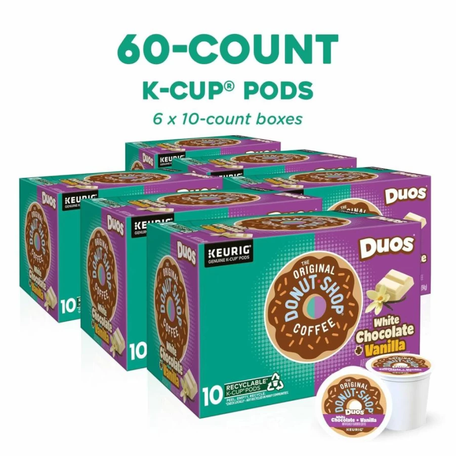 The Original Donut Shop Light Roast Duos Nutty Caramel K-Cup Pods, Single-Serve Coffee, 72 Count