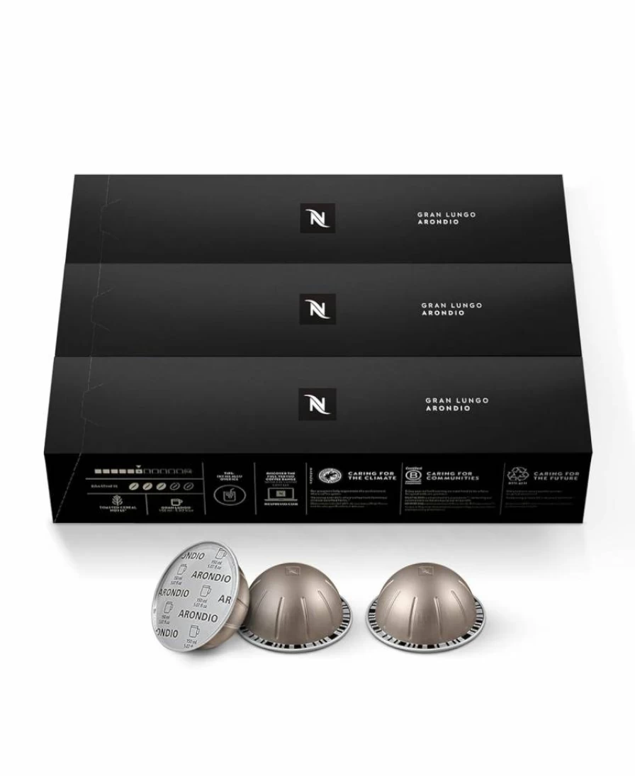 Nespresso VertuoLine Arondio Gran Lungo Coffee Pods, Medium Roast 30-Count, 5oz Brew for Americano Style
