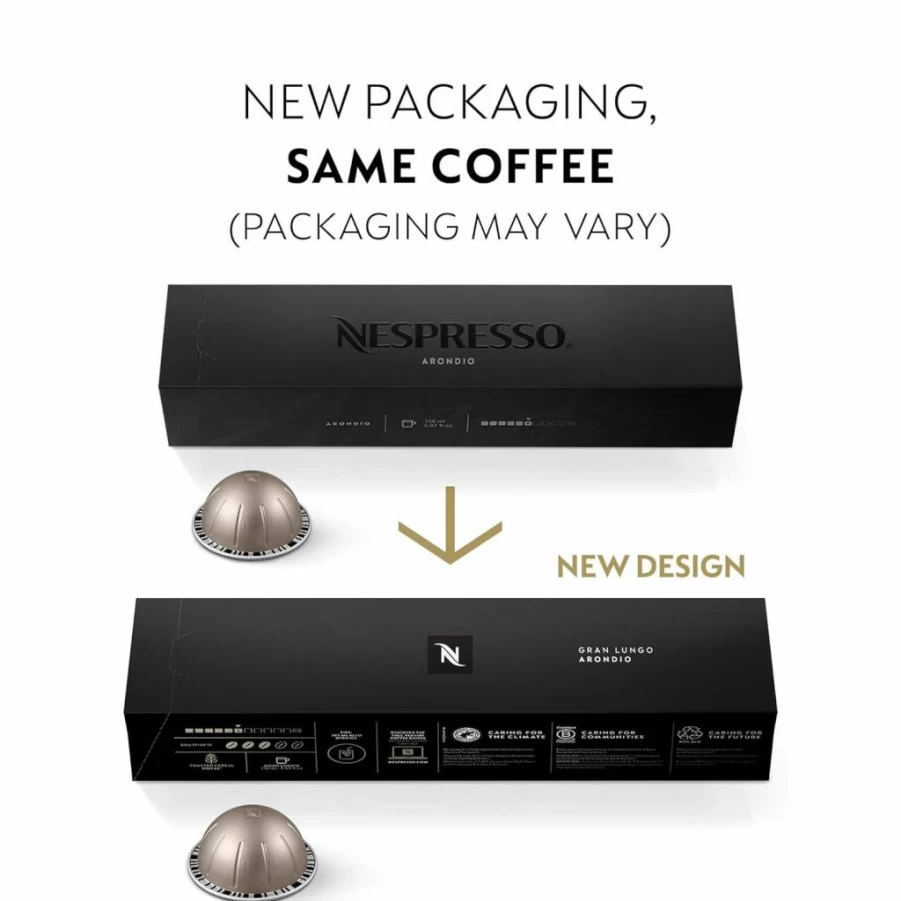 Nespresso VertuoLine Arondio Gran Lungo Coffee Pods, Medium Roast 30-Count, 5oz Brew for Americano Style