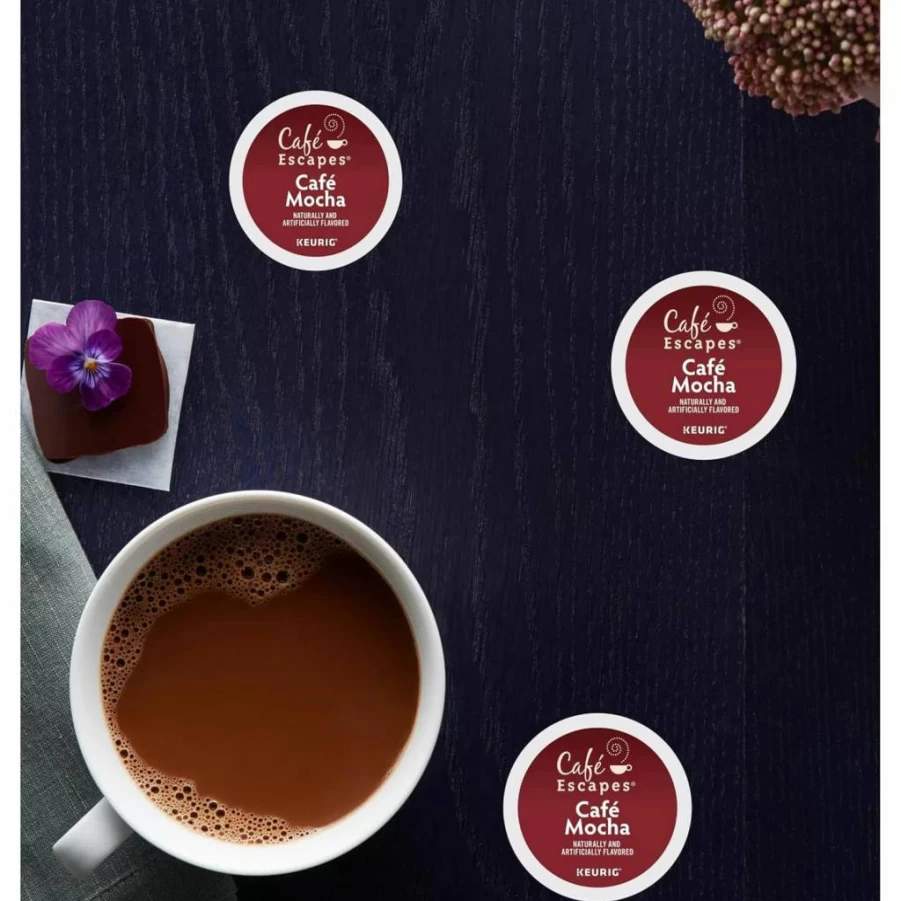 Cafe Escapes Cafe Mocha Single-Serve K-Cup Pods for Keurig Brewers, 96 Count Pack - Rich Chocolate Coffee Pods