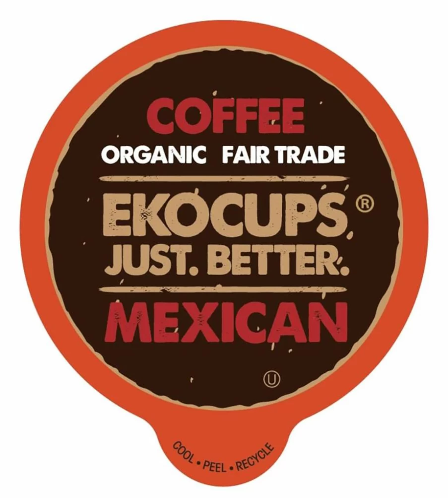 EKOCUPS Organic Fair Trade Mexican Coffee Pods for Keurig K-Cup Brewers - 40 Count, Hot or Iced Gourmet Single-Serve Cups