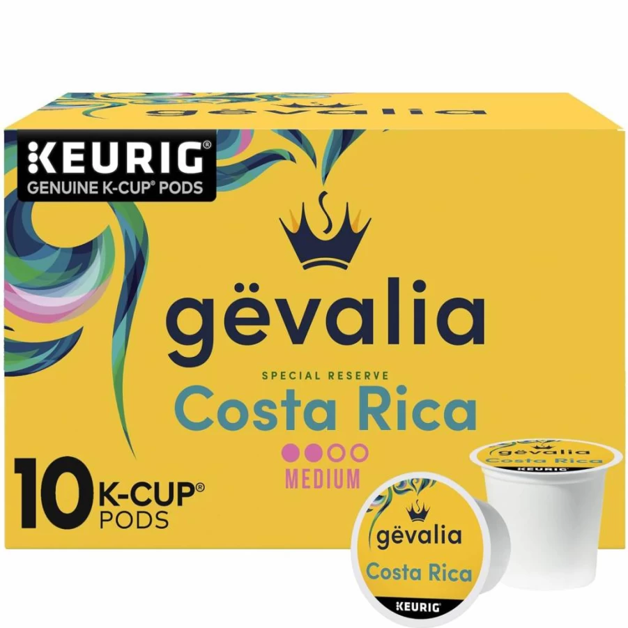 Gevalia Special Reserve Costa Rica Medium Roast Coffee Pods - 10 K-Cups for Keurig Brewers