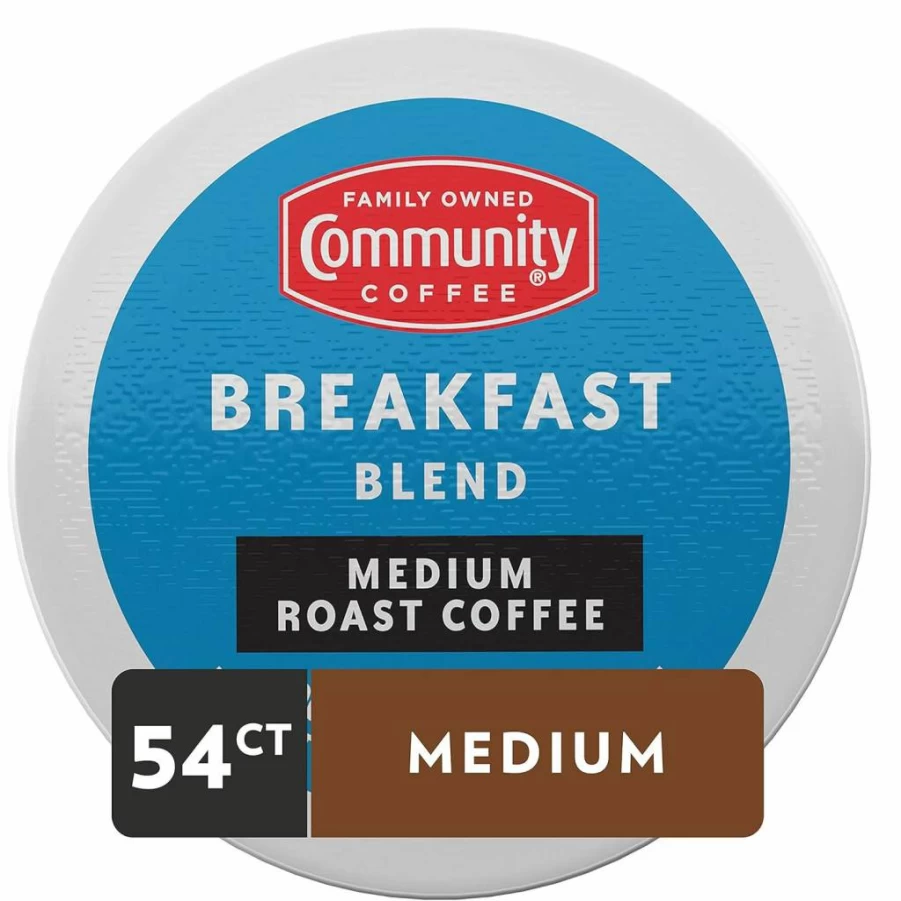 Community Coffee Breakfast Blend Medium Roast K-Cup Pods (54 Count) - Keurig 2.0 Compatible Single-Serve Coffee Pods
