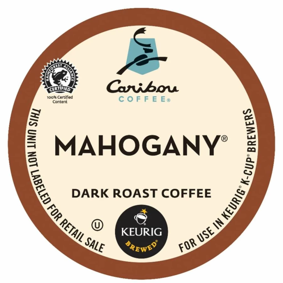 Caribou Coffee Mahogany Dark Roast K-Cup Pods for Keurig, 24 Count Single-Serve Coffee Pods