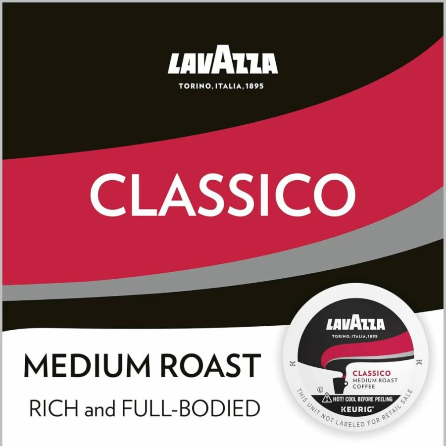 Lavazza Dolcevita Classico Medium Roast Coffee Pods for Keurig K-Cup, 60 Count (6 Packs of 10) - Single-Serve Italian Blend