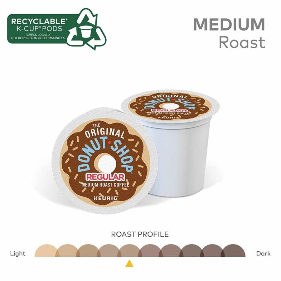 The Original Donut Shop Dark Roast Coffee K-Cup Pods, Single Serve Keurig Compatible Pods, 32 Count