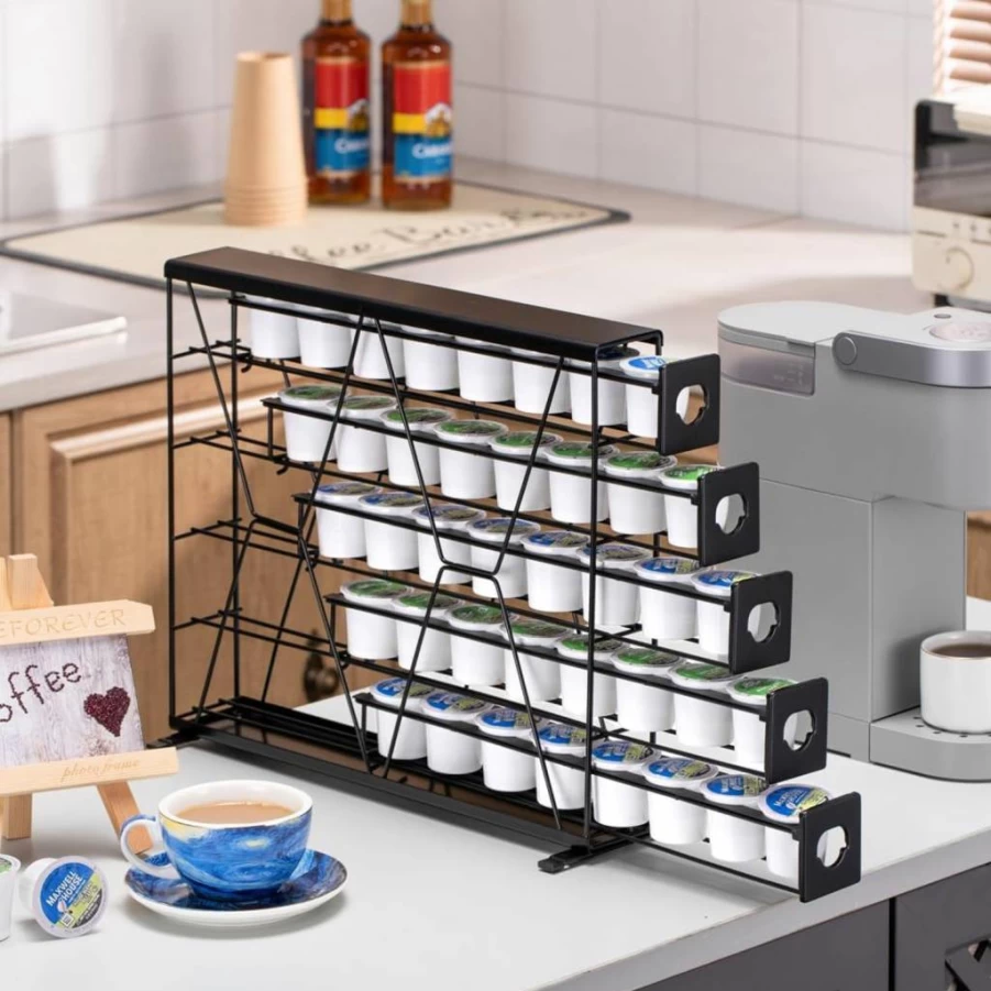 FlagShip 3-Tier K-Cup Organizer Drawer – Space-Saving Countertop Coffee Pod Holder for Keurig (24-Pod Capacity) – Premium Kitchen Storage Solution