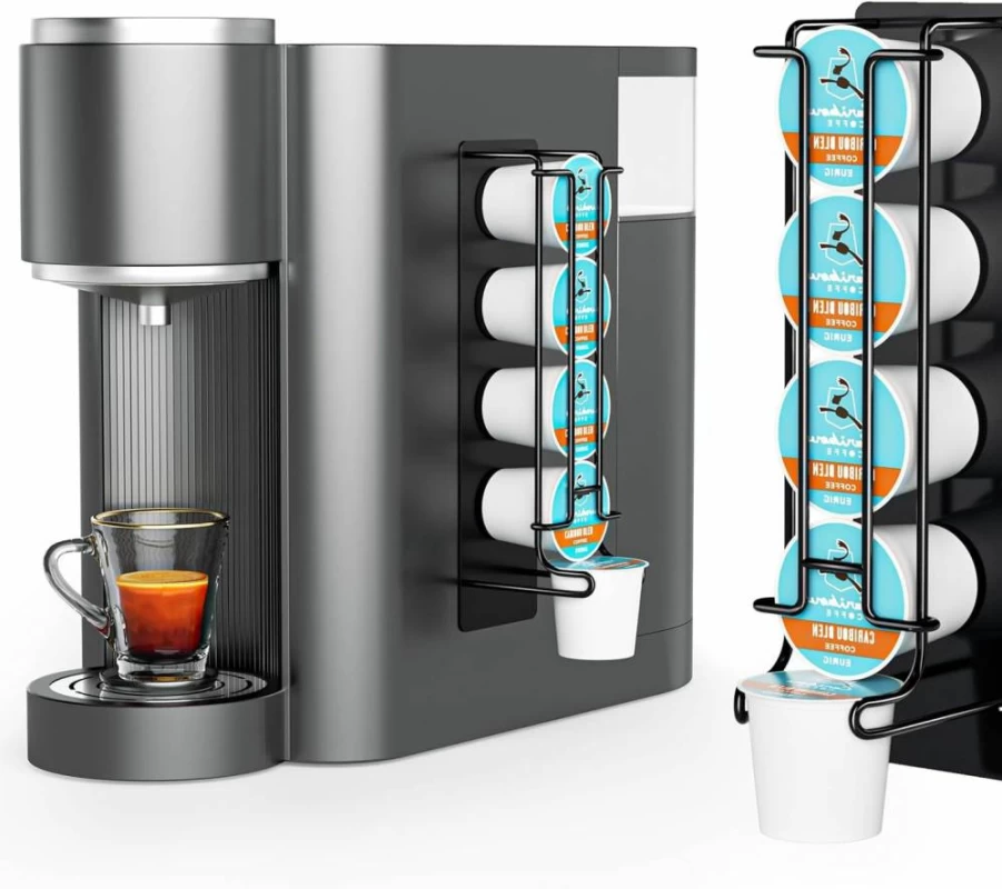 XILIMEN 2-Pack Side Mount K-Cup Holder, Space-Saving Coffee Pod Organizer for Keurig Capsules, Countertop Storage Solution