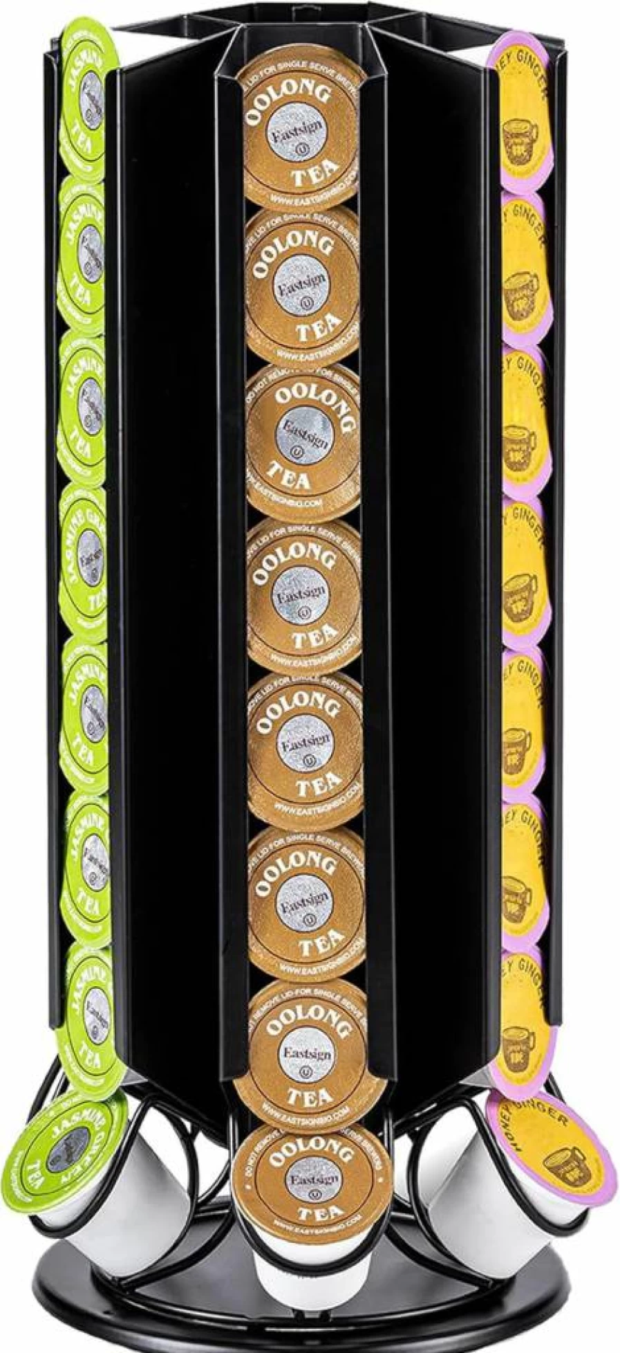 ZCDCP 360-Degree Rotating Keurig K-Cup Holder – Organizes 48 Coffee Pods, Compact Black Carousel Stand for Keurig Brewers
