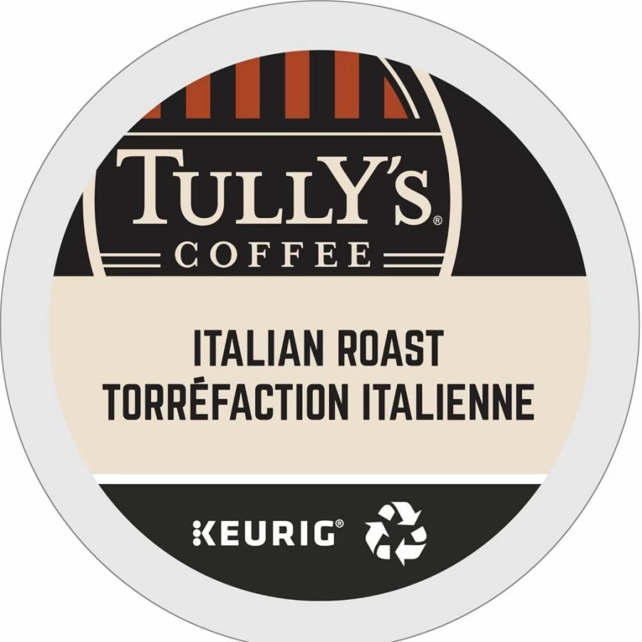 TULLY'S Italian Dark Roast Coffee K-Cup Pods for Keurig, Single-Serve Dark Roast, 24 Count Pack