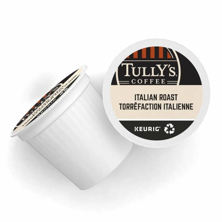 TULLY'S Italian Dark Roast Coffee K-Cup Pods for Keurig, Single-Serve Dark Roast, 24 Count Pack