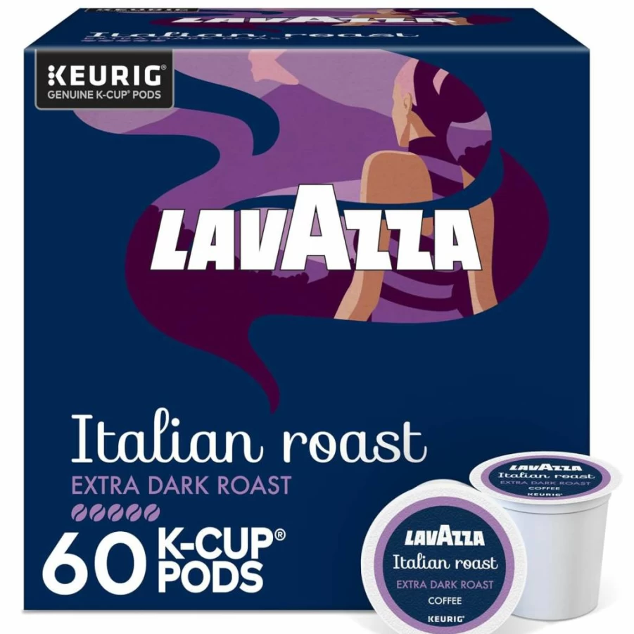 Lavazza Italian Roast Coffee Pods for Keurig Brewers, 60 K-Cup Pods (6 Packs of 10) - Single Serve Espresso Blend