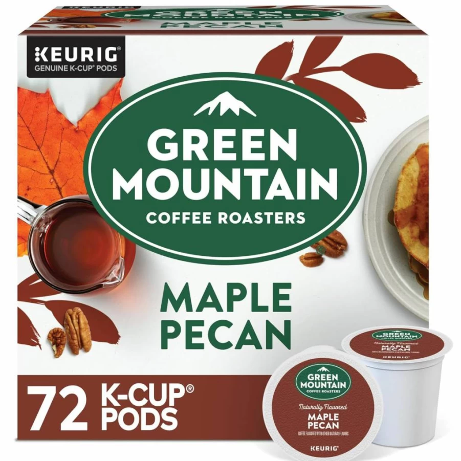 Green Mountain Coffee Roasters Maple Pecan Light Roast Coffee K-Cup Pods, Flavored Single-Serve for Keurig Brewers, 72 Count Pack