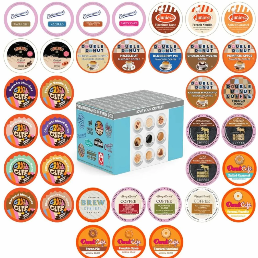 Crazy Cups Chocolate Lovers Medium Roast Coffee Pods Variety Pack - 24 Count