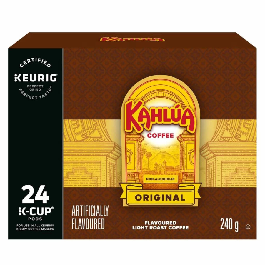 KAHLUA Original Light Roast Coffee Pods for Keurig K-Cup Brewers, 24-Count Single-Serve Pack