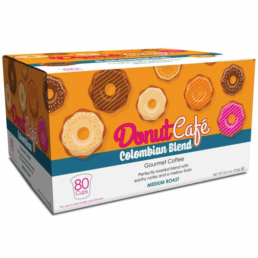 Donut Cafe Gourmet Coffee Variety Pack - 80 K-Cup Pods for Keurig, Medium Roast Flavored Coffee with Pecan Pie, Coconut Crumble, Salted Caramel & Toasted Hazelnut