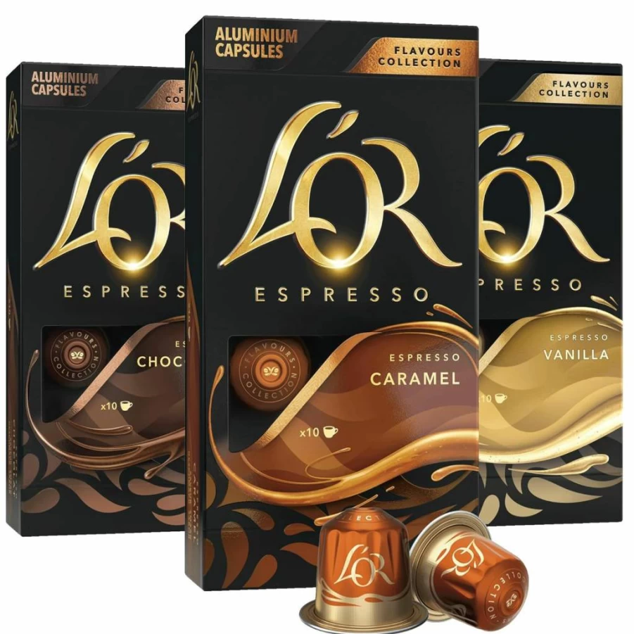L'OR Caramel Espresso Capsules 30 Count, Single-Serve Aluminum Pods Compatible with Nespresso Original Machines & L'OR Barista System