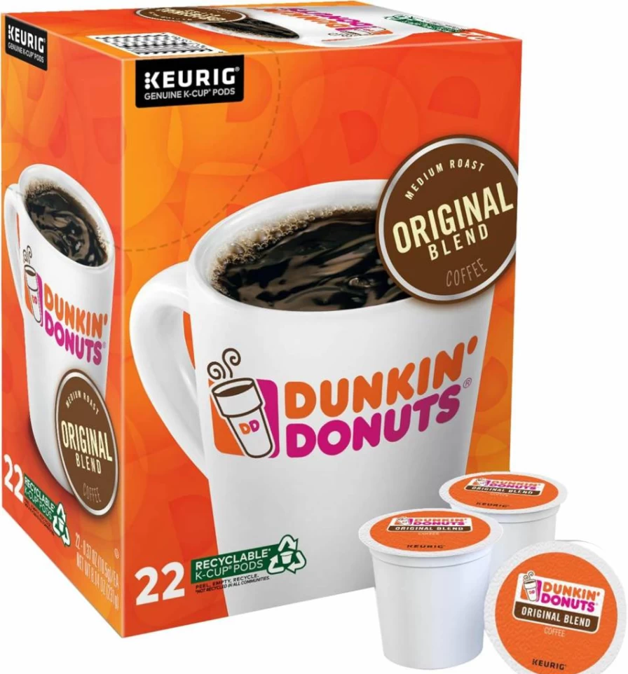 Dunkin' Donuts Dark Roast Coffee K-Cup Pods, 88 Count, Single-Serve Compatible with Keurig Brewers