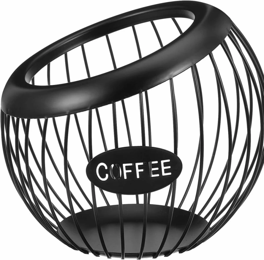 Lemecima Metal Coffee Pod Holder - Large Capacity K-Cup Organizer for Counter, Sturdy Coffee Station Storage for Keurig Pods