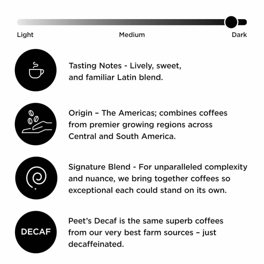 Peet's Coffee House Blend Dark Roast K-Cup Pods for Keurig - 22 Count Pack, Rich & Bold Single-Serve Coffee