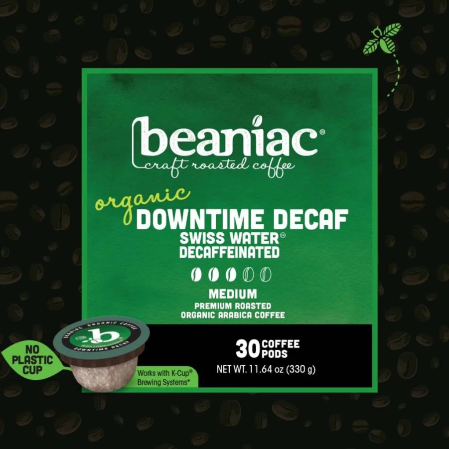 Beaniac Flavor Freak Madagascar Vanilla Light Roast Organic Arabica Coffee Pods, Compostable K-Cups for Keurig, 30 Count, Natural Flavors, Single Serve