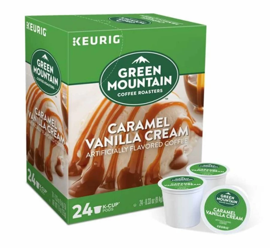 SAIBERTAN Coffee Pods K-Cups 24 Count - Green Mountain Caramel Vanilla Cream Compatible with Keurig Brewers