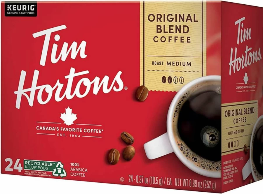 Tim Hortons Medium Roast K-Cup Coffee Pods, Original Blend, 24 Count, Compatible with Keurig Brewers, Single-Serve Pack