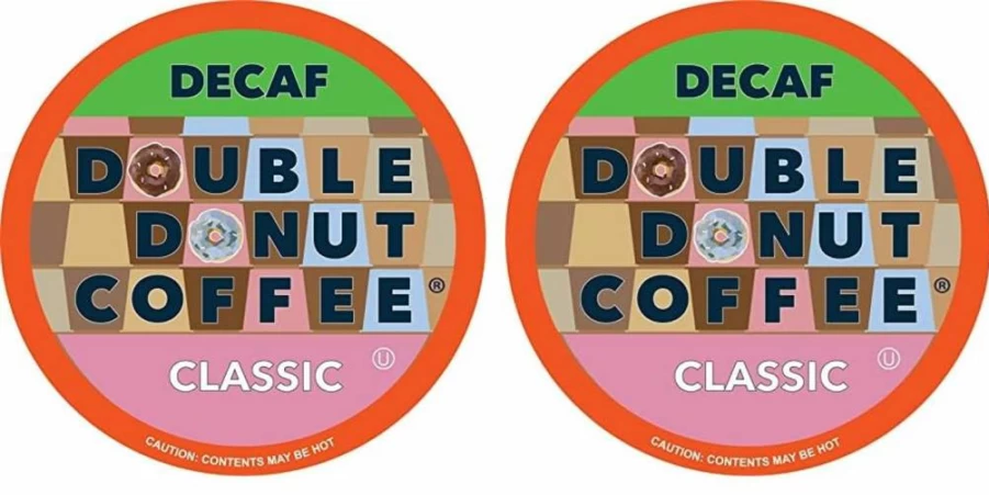 Double Donut Coffee Decaf Dark Roast K-Cup Pods - Extra Bold Recyclable Single-Serve Coffee for Keurig - 80 Count