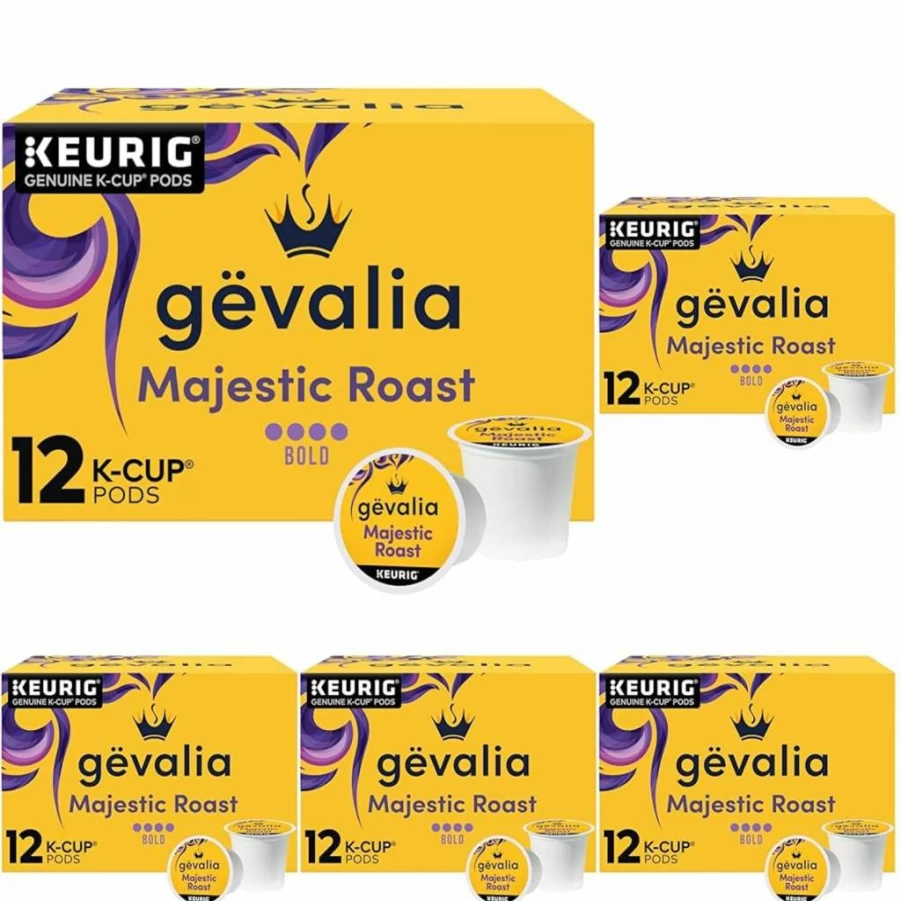 Gevalia Majestic Roast Bold Dark Roast Coffee Pods - 12 K-Cup Pods Box, Rich & Smooth Flavor