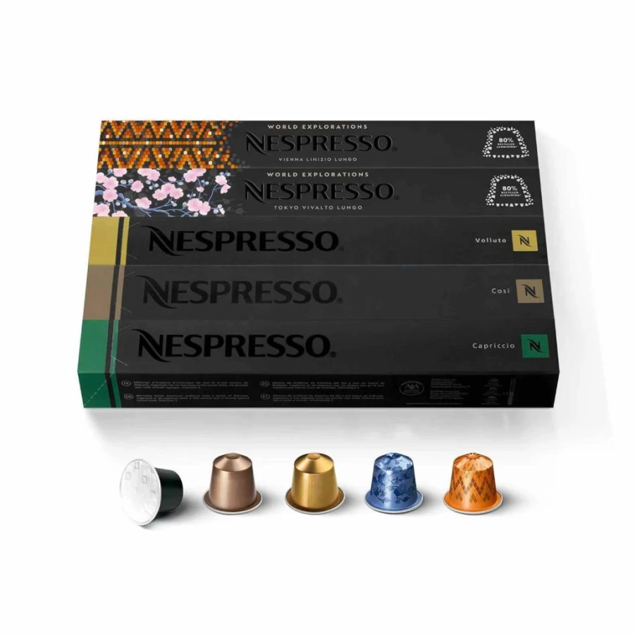Nespresso OriginalLine Mild Roast Coffee Pods Variety Pack - 50 Capsules, Compatible with Nespresso Machines
