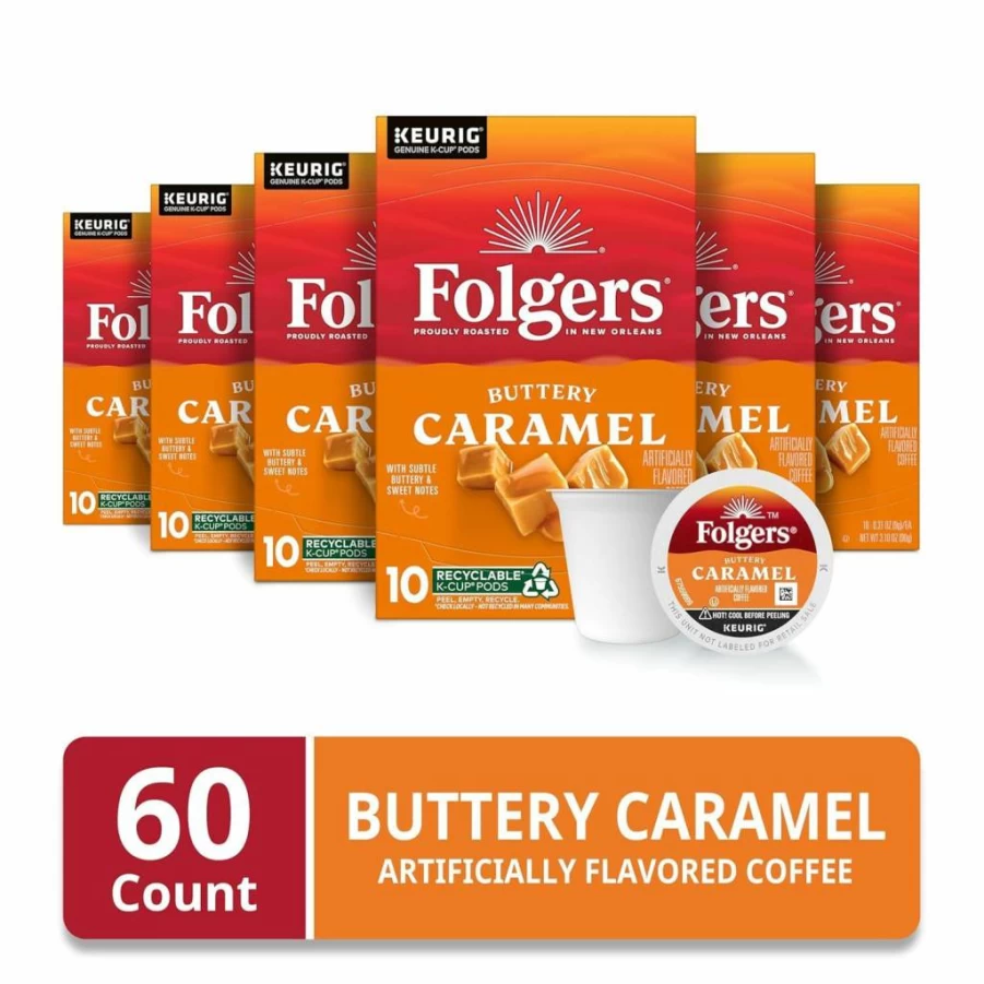 Folgers Toasty Hazelnut Flavored Coffee K-Cup Pods, 72 Count for Keurig Brewers