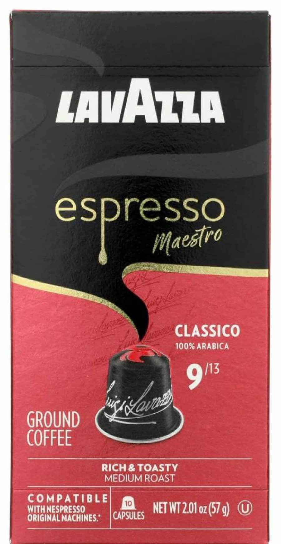 Lavazza Espresso Maestro Intenso Aluminum Coffee Capsules for Nespresso Machines, Dark Roast Blend of Arabica & Robusta Beans, 60 Count Pods