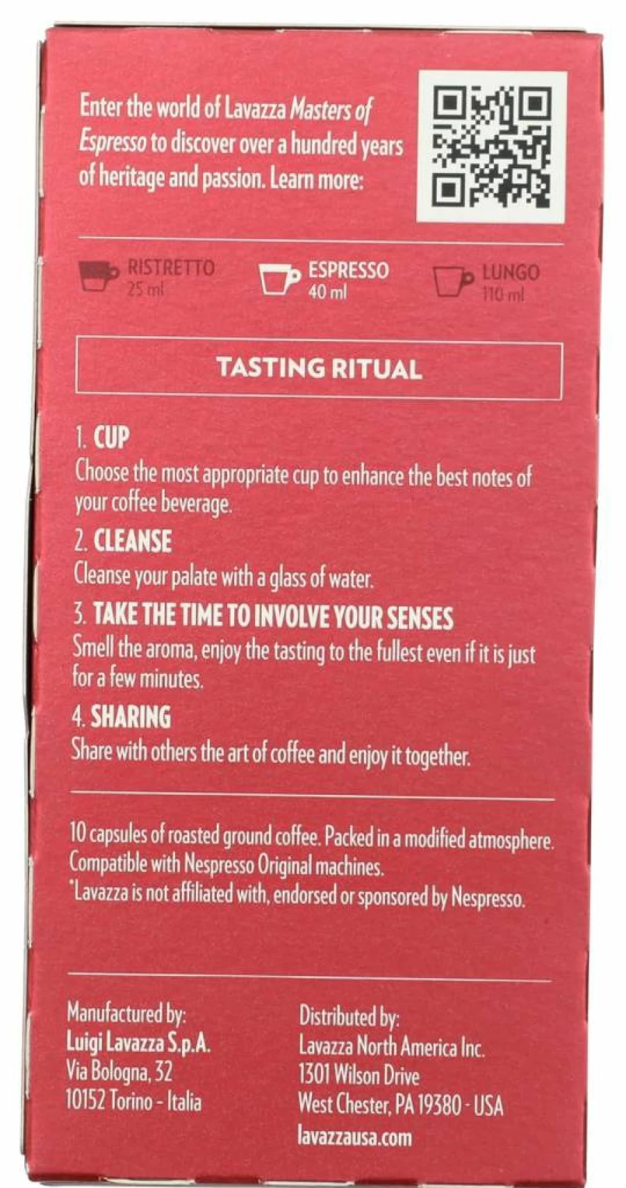 Lavazza Espresso Maestro Intenso Aluminum Coffee Capsules for Nespresso Machines, Dark Roast Blend of Arabica & Robusta Beans, 60 Count Pods